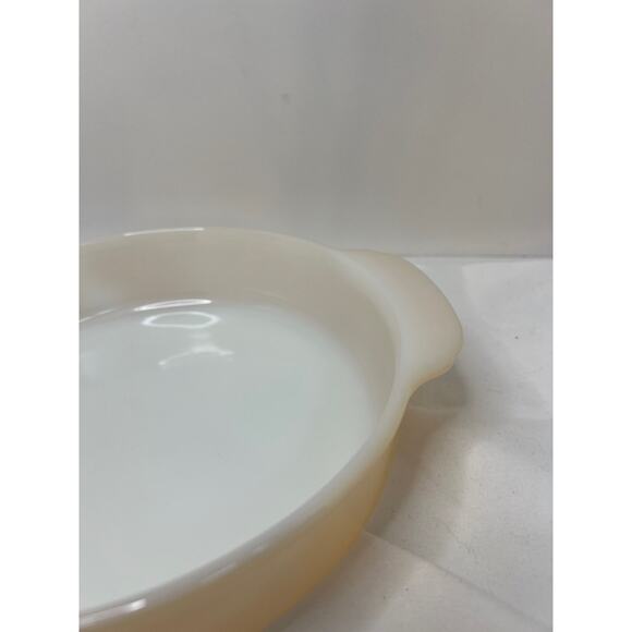 Fire King PEACH LUSTER 8" Round Cake Pan/Casserole w/handles Vintage! - Picture 3 of 9